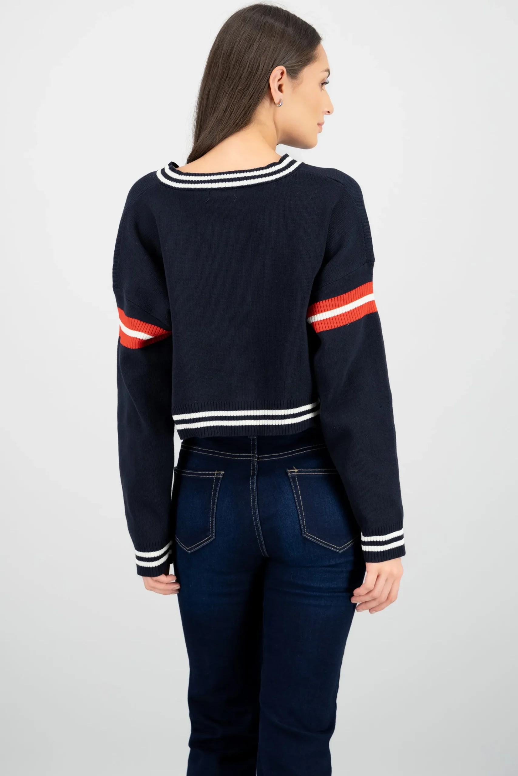 Shasa Contrast Sweater with Patch