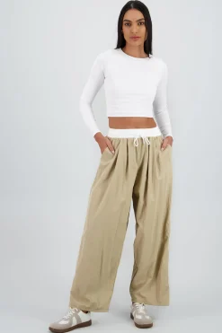 Shasa Contrast Waistband Pants