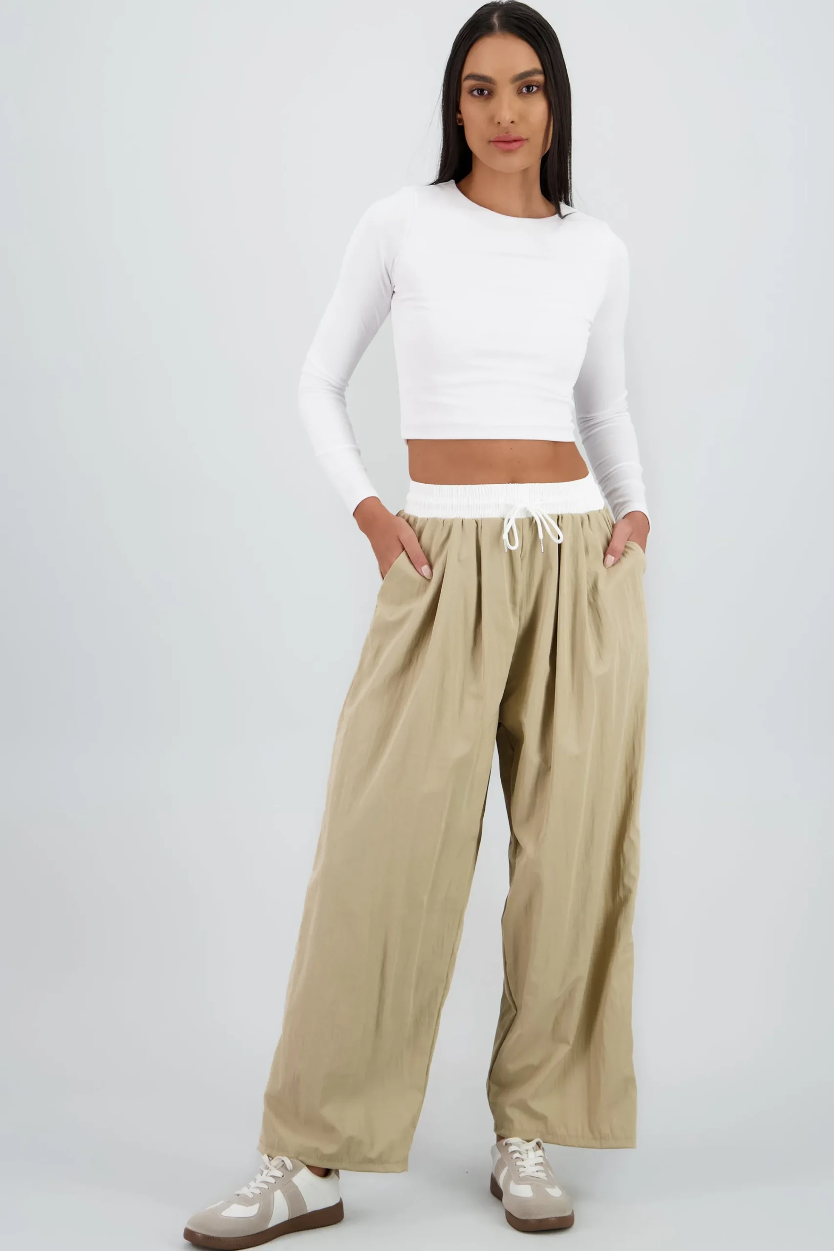 Shasa Contrast Waistband Pants