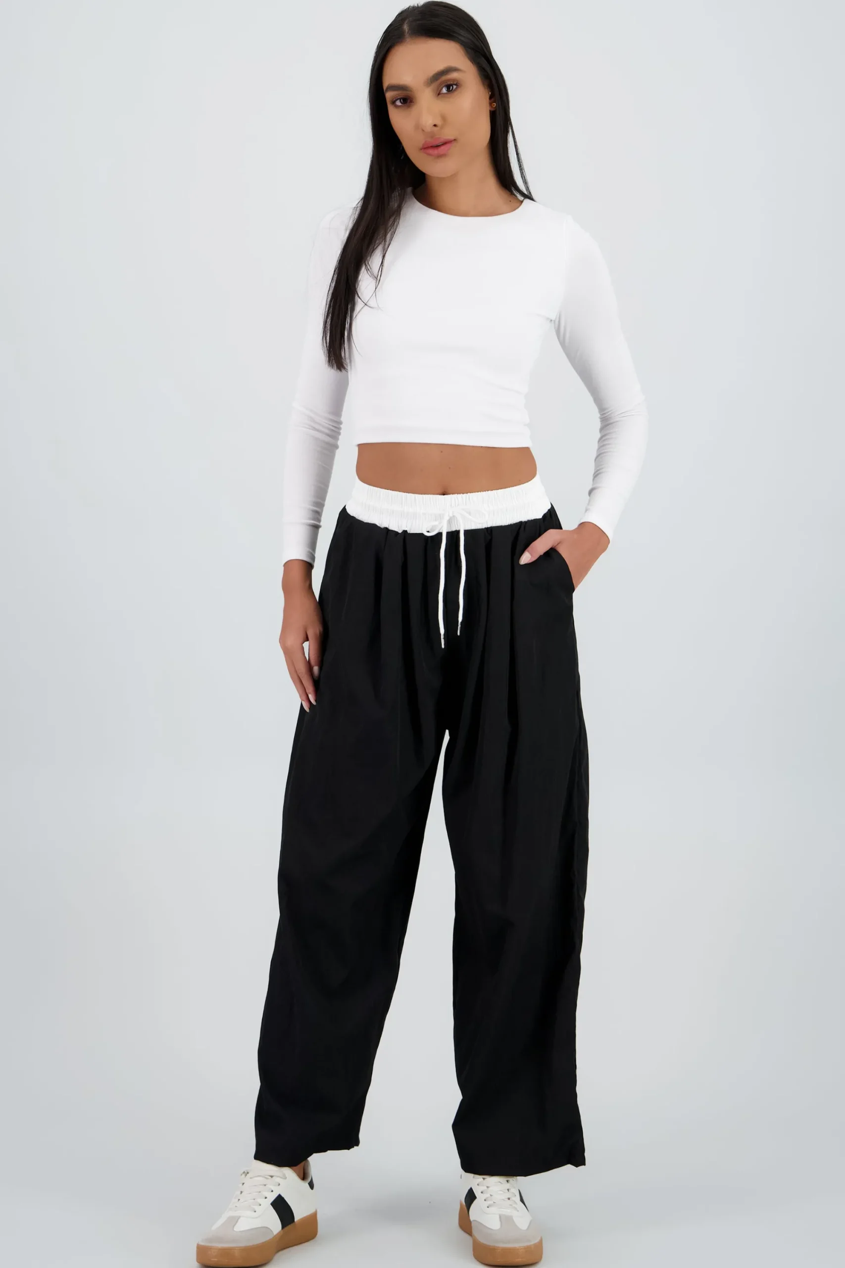 Shasa Contrast Waistband Pants