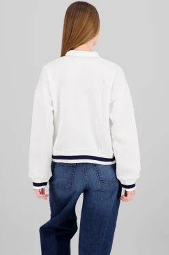 Shasa Contrast Zip-Up Sweatshirt
