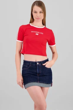 Shasa Contrasting Crop T Shirt Switzerland