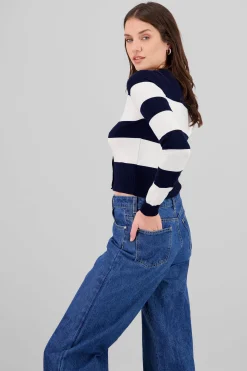 Shasa Contrasting Stripe Cardigan