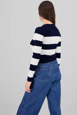 Shasa Contrasting Stripe Cardigan