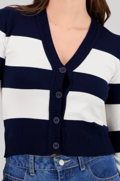 Shasa Contrasting Stripe Cardigan