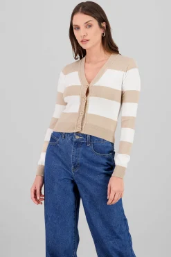 Shasa Contrasting Stripe Cardigan