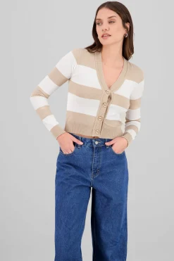 Shasa Contrasting Stripe Cardigan