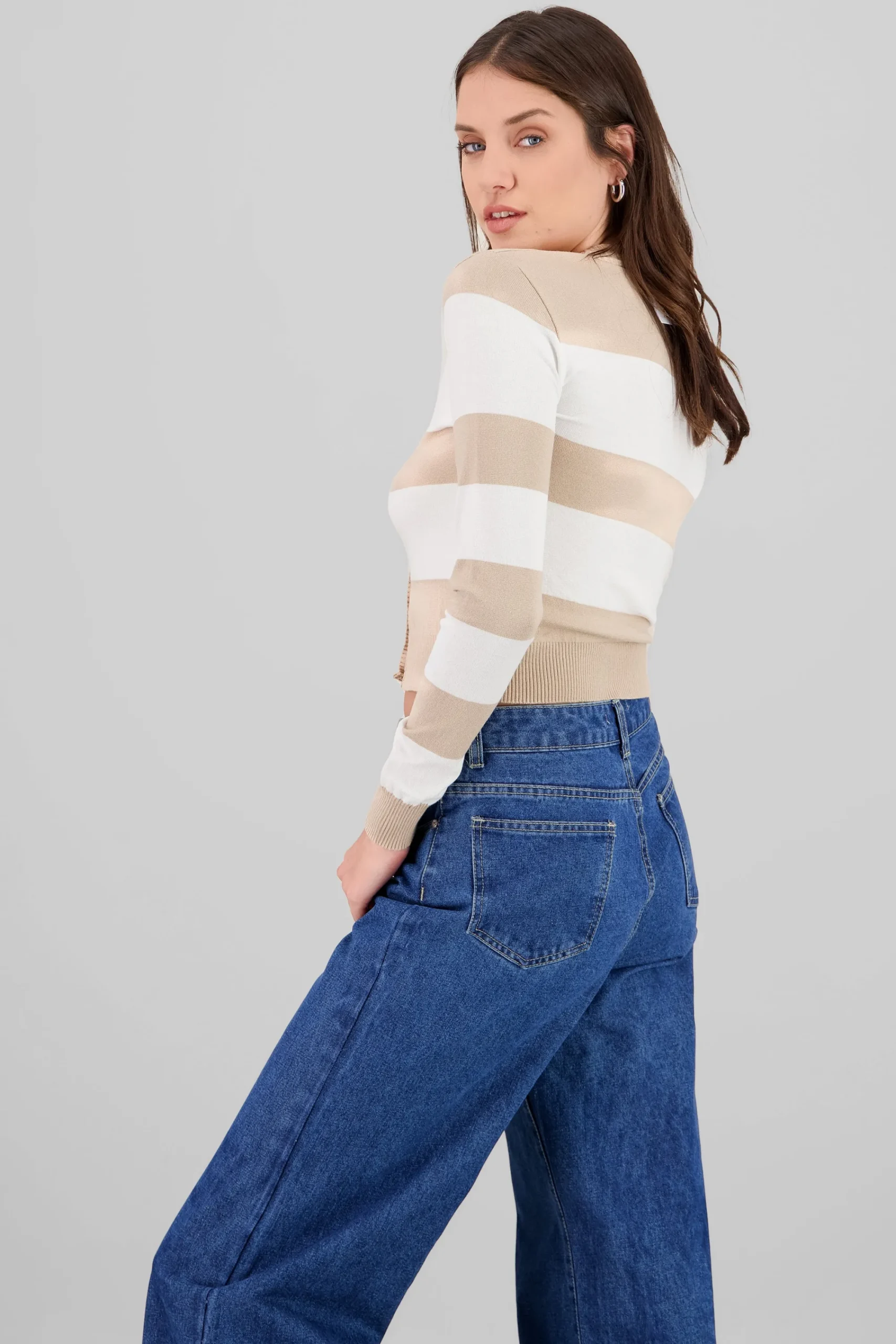 Shasa Contrasting Stripe Cardigan