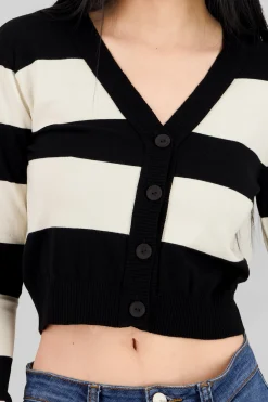 Shasa Contrasting Stripe Cardigan