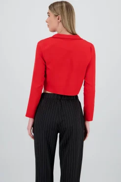 Shasa Cove Button Detail Cropped Blazer