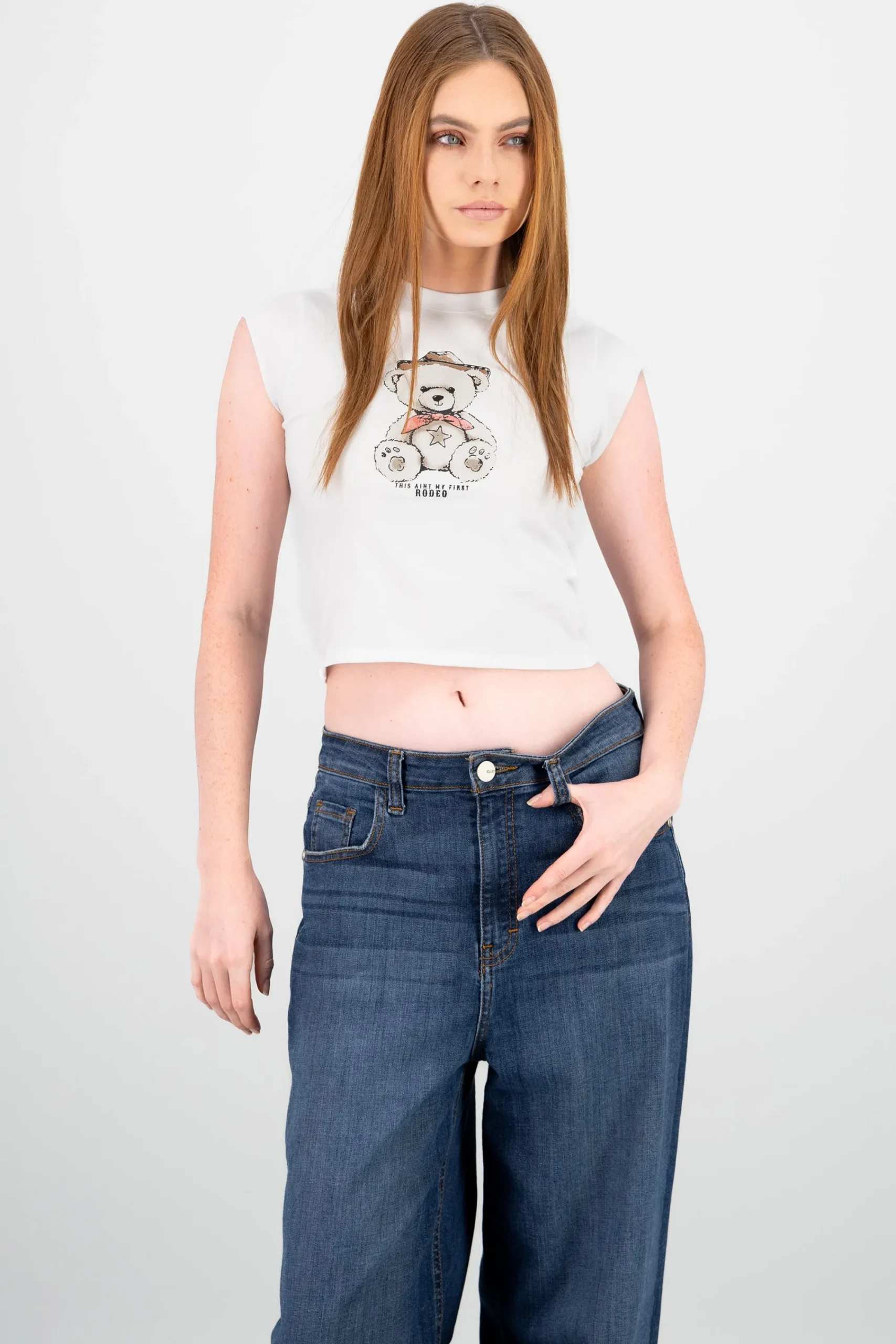 Shasa Cowboy Bear Printed T Shirt