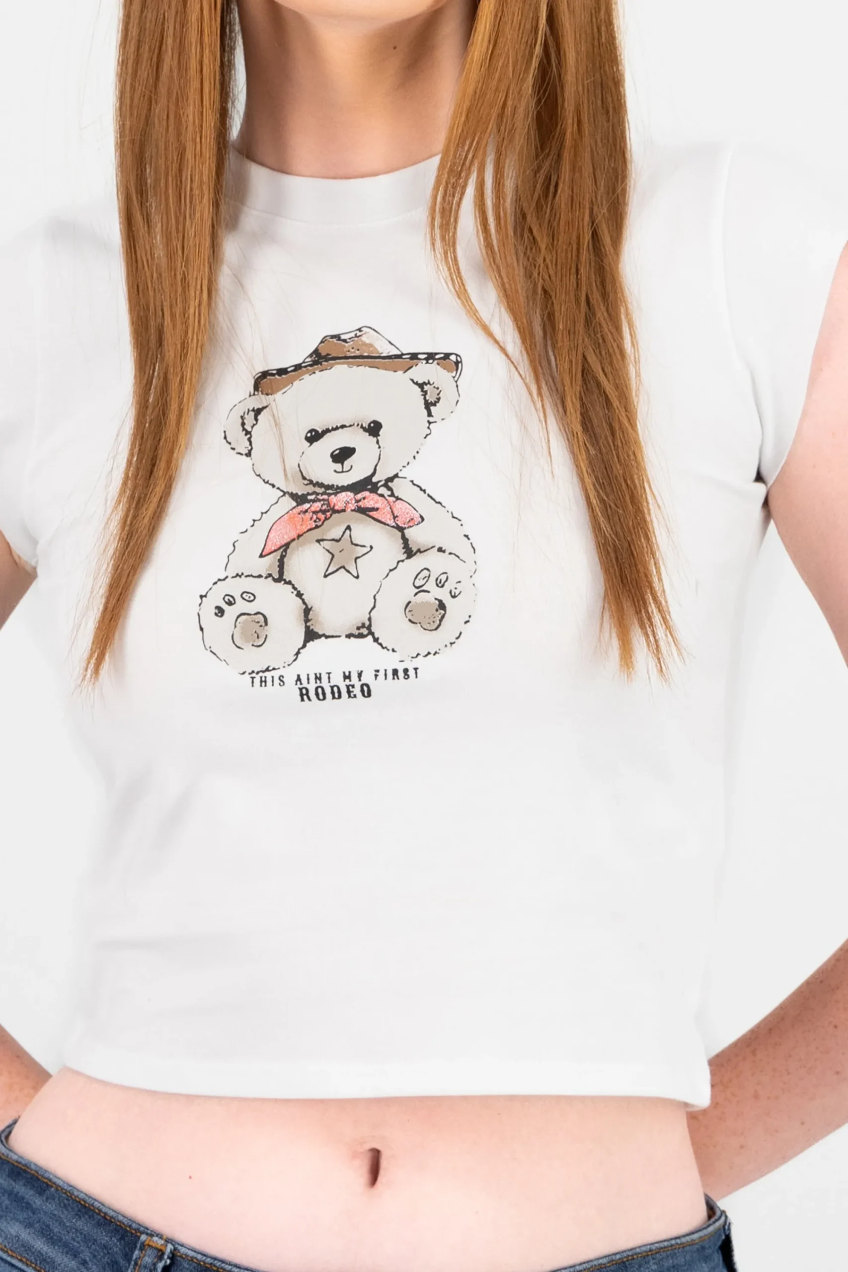 Shasa Cowboy Bear Printed T Shirt