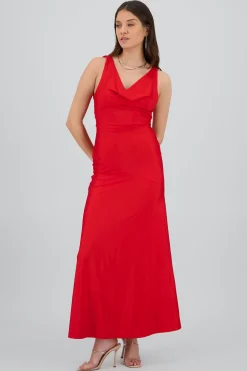 Shasa Cowl Neck Dress with Back Detail