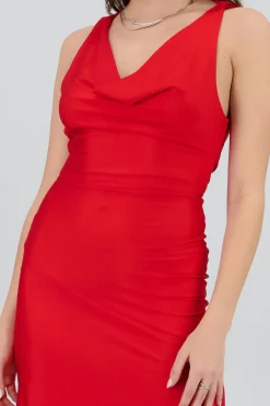 Shasa Cowl Neck Dress with Back Detail