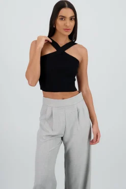 Shasa Crisscross Knit Crop Top