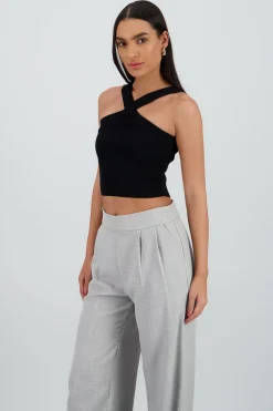 Shasa Crisscross Knit Crop Top