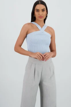 Shasa Crisscross Knit Crop Top