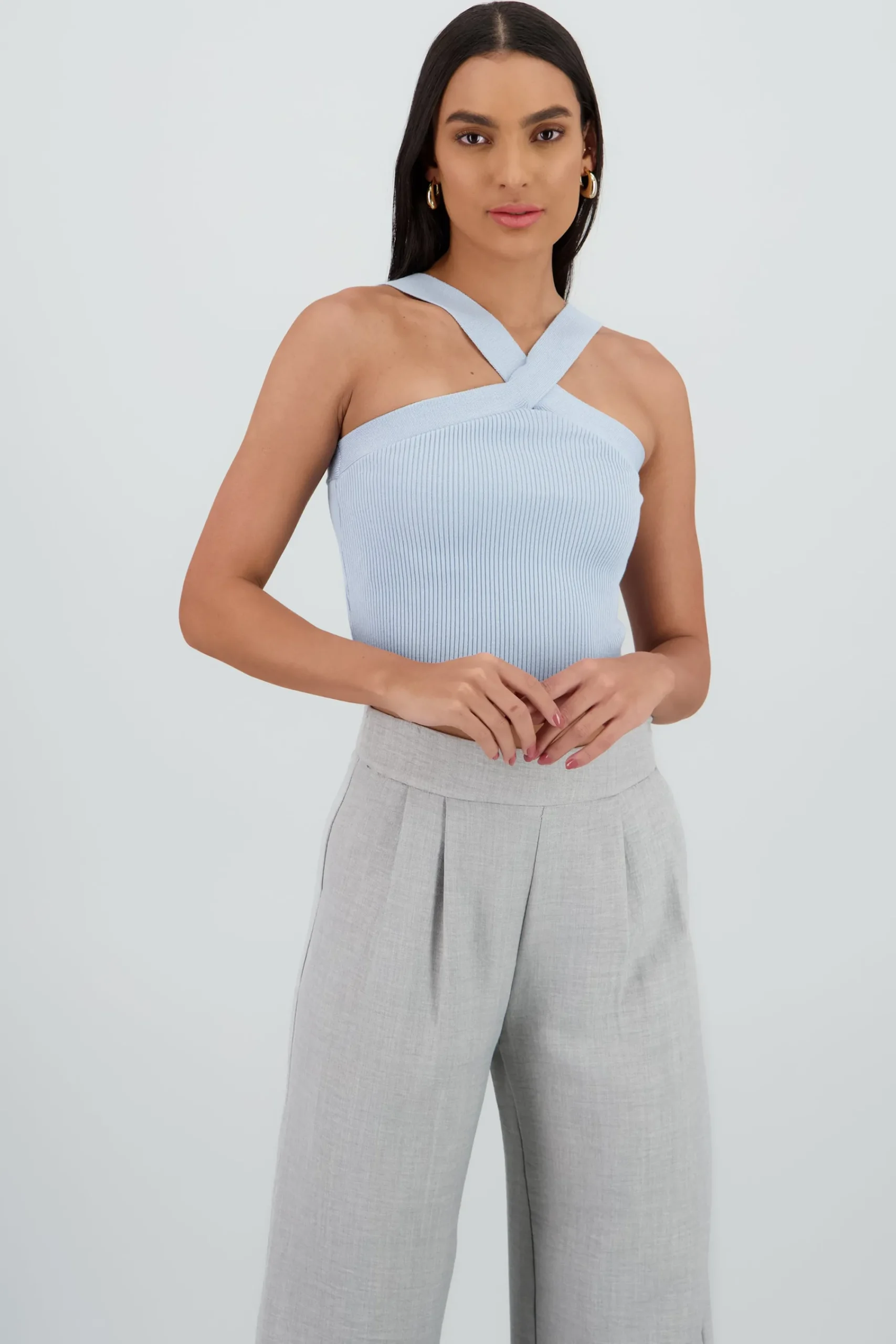 Shasa Crisscross Knit Crop Top
