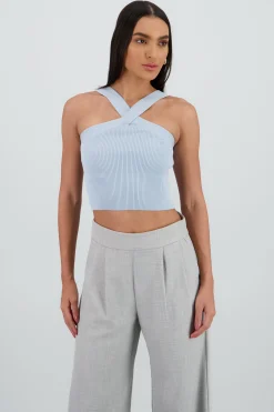 Shasa Crisscross Knit Crop Top