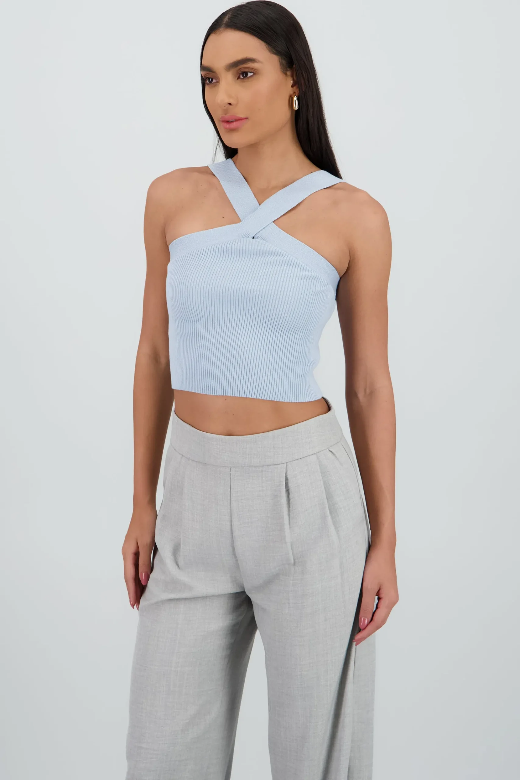 Shasa Crisscross Knit Crop Top