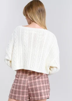 Shasa Crochet Cropped Sweater