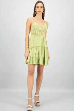 Shasa Crochet Mini Dress With Straps