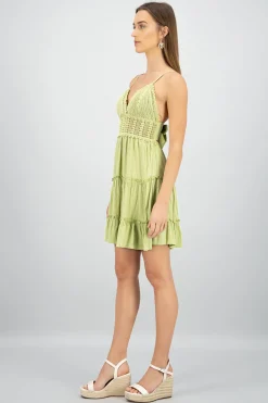 Shasa Crochet Mini Dress With Straps