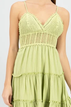 Shasa Crochet Mini Dress With Straps