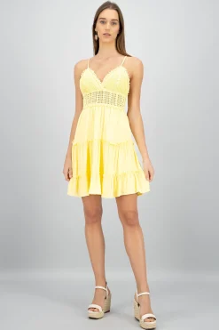 Shasa Crochet Mini Dress With Straps