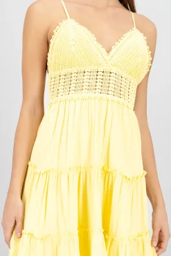 Shasa Crochet Mini Dress With Straps