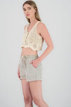 Shasa Crochet Top with Buttons