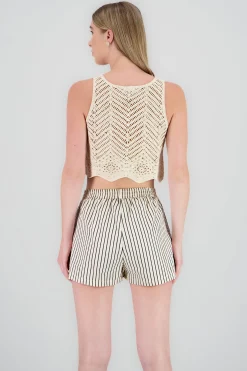 Shasa Crochet Top with Buttons