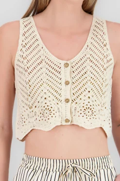 Shasa Crochet Top with Buttons