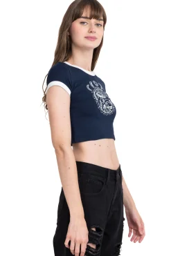 Shasa Crop top with mushrooms and moons