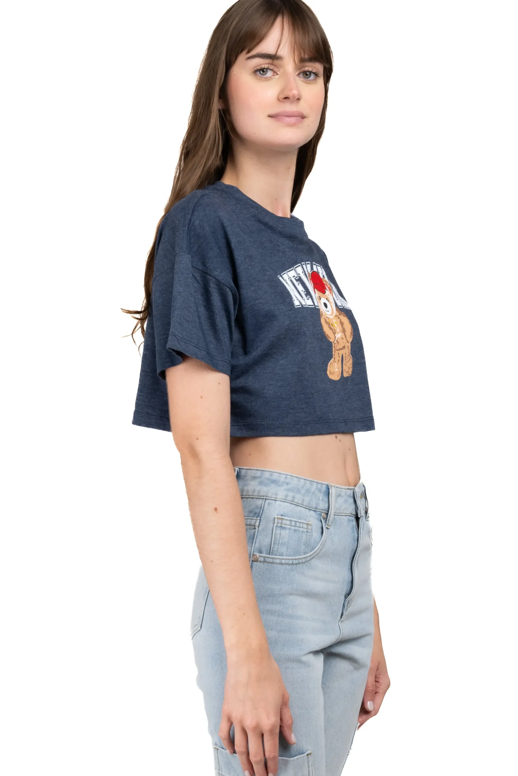 Shasa Crop top with New York bear print