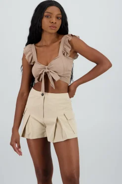 Shasa Crop Top with Sweetheart Neckline