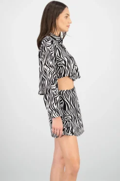 Shasa Cropped Animal Print Shirt