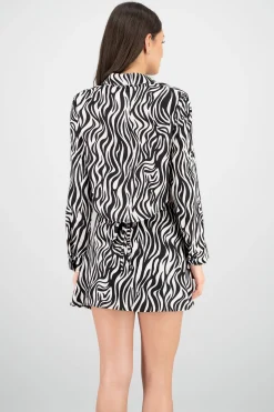 Shasa Cropped Animal Print Shirt
