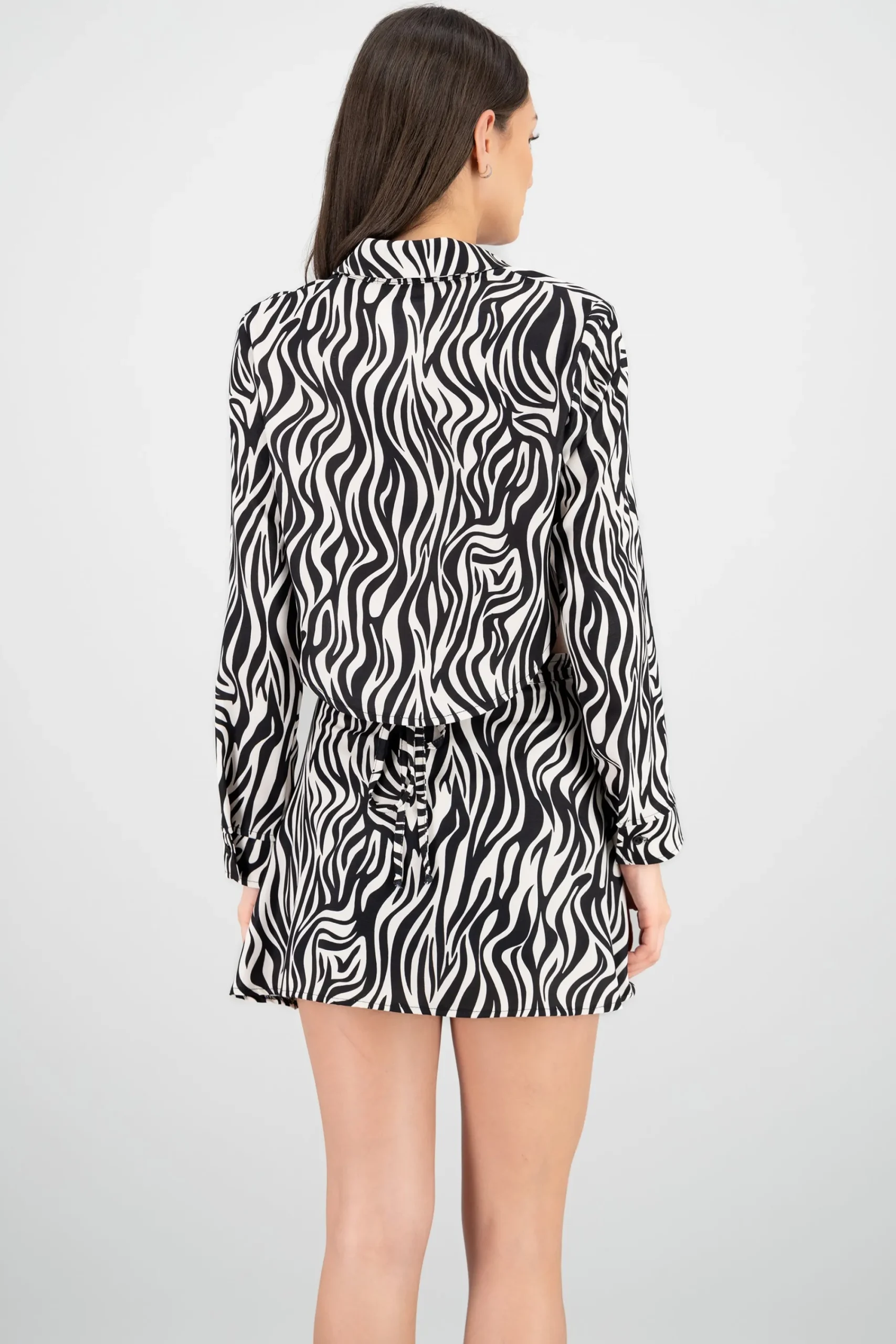 Shasa Cropped Animal Print Shirt
