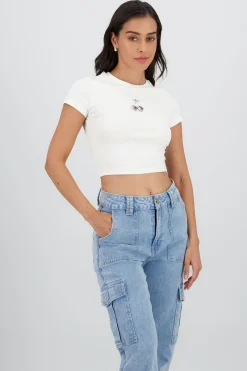 Shasa Cropped Cherry Print Top
