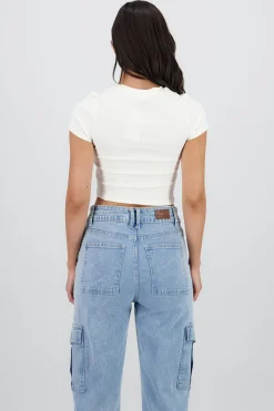 Shasa Cropped Cherry Print Top
