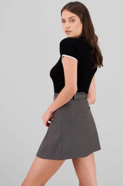 Shasa Cropped Contrast Knit Top
