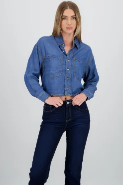 Shasa Cropped Denim Shirt