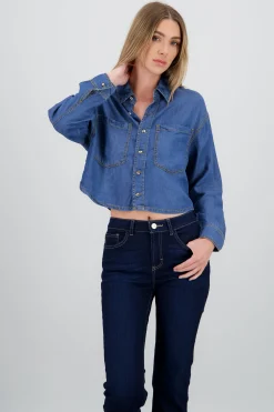 Shasa Cropped Denim Shirt