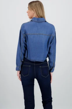 Shasa Cropped Denim Shirt