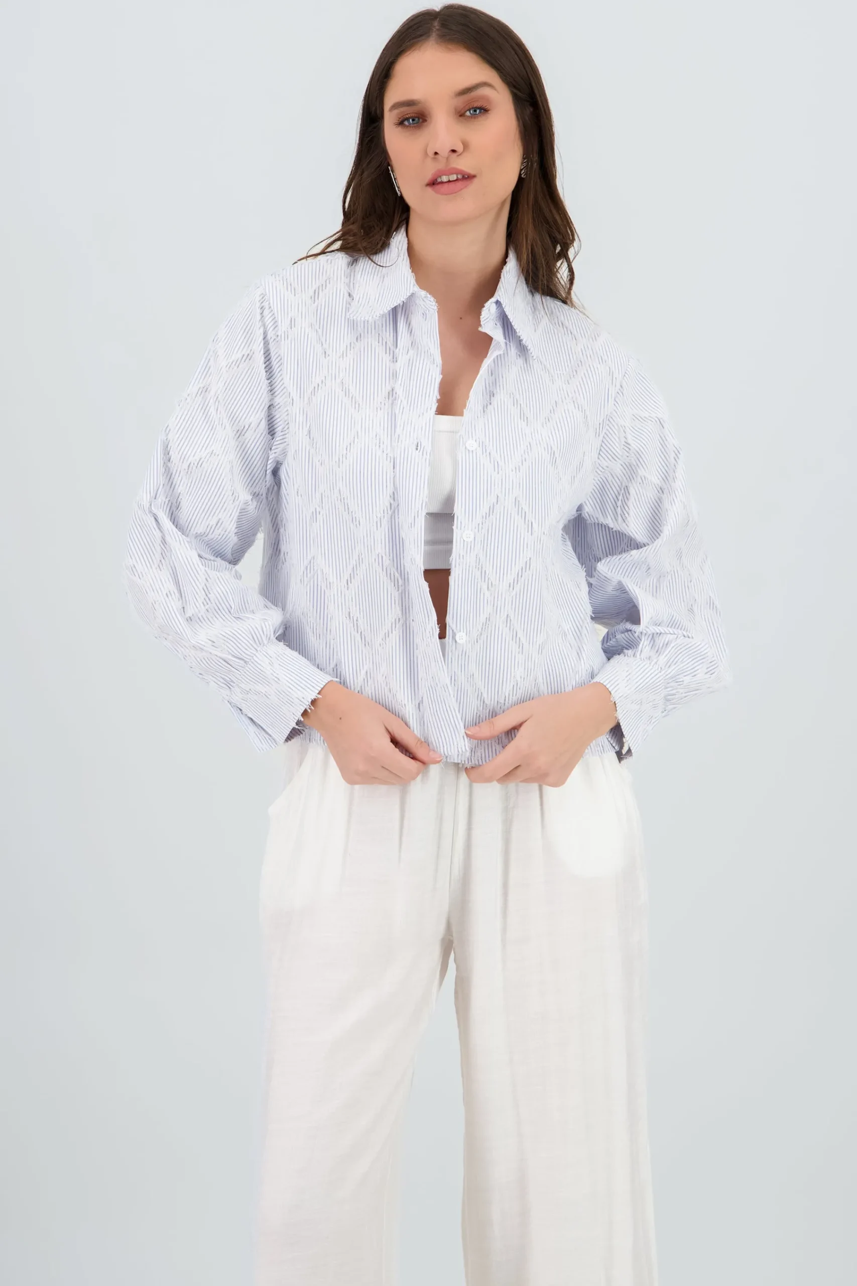 Shasa Cropped Embroidered Shirt