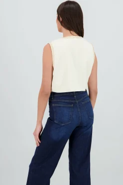 Shasa Cropped Embroidered Vest