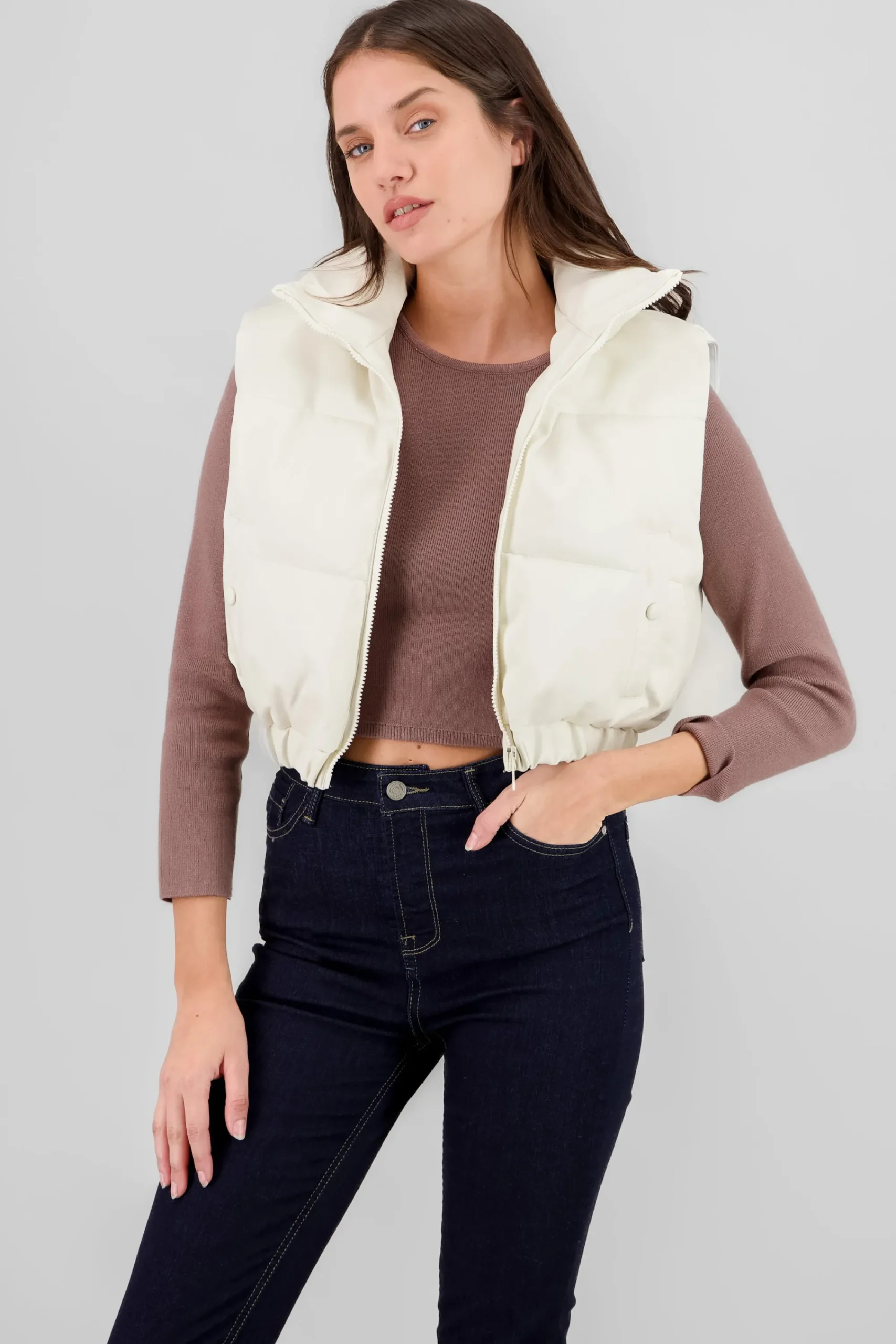 Shasa Cropped Faux Fur Vest
