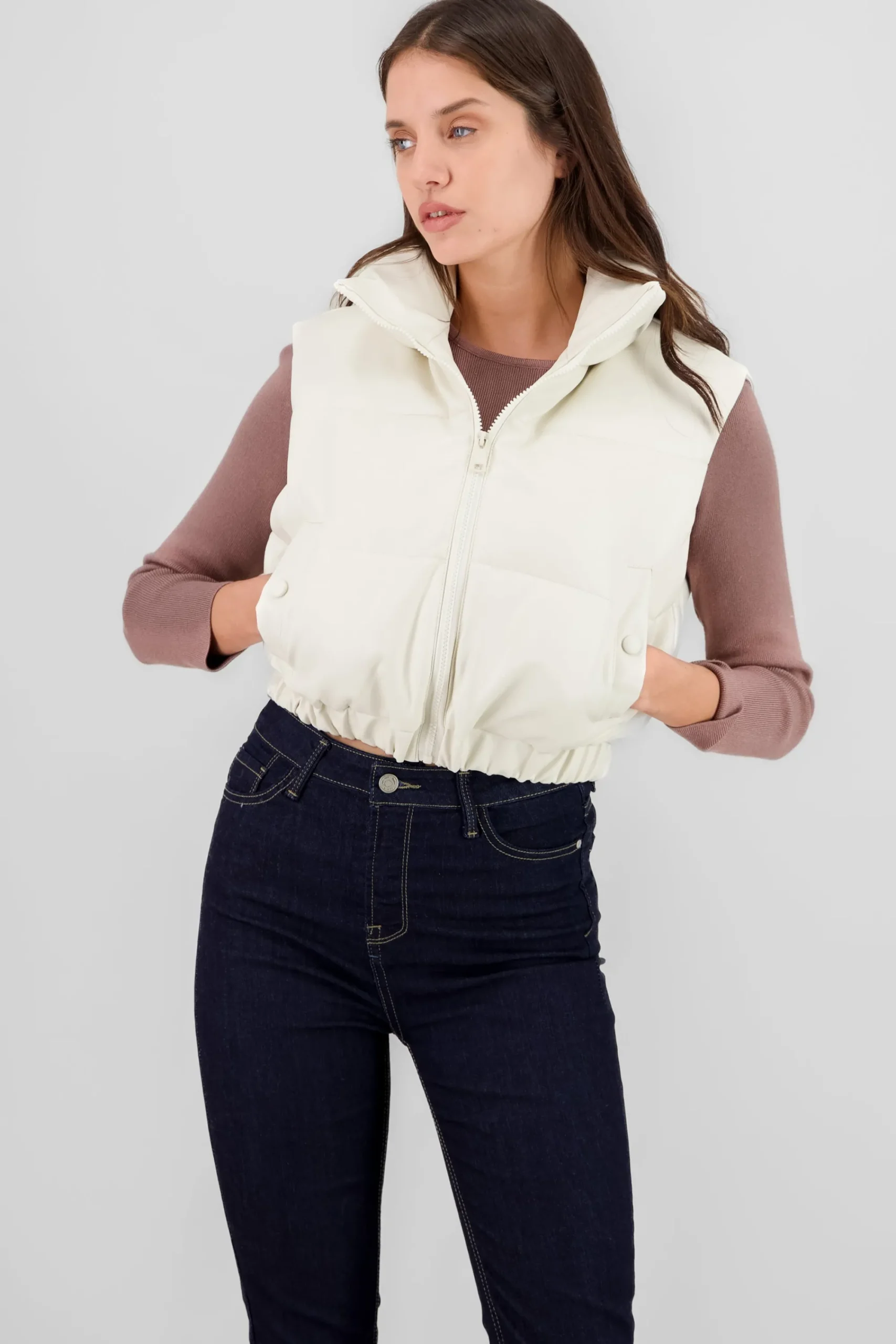 Shasa Cropped Faux Fur Vest