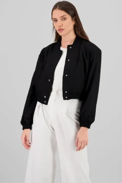 Shasa Cropped Fleece Bomber Jacket